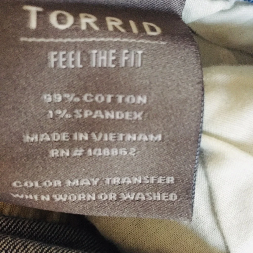 Torrid Crop Boyfriend Vintage Stretch
